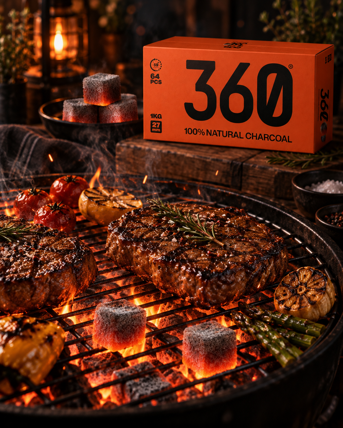 OVO 360 Charcoal 1kg Cubes 27mm