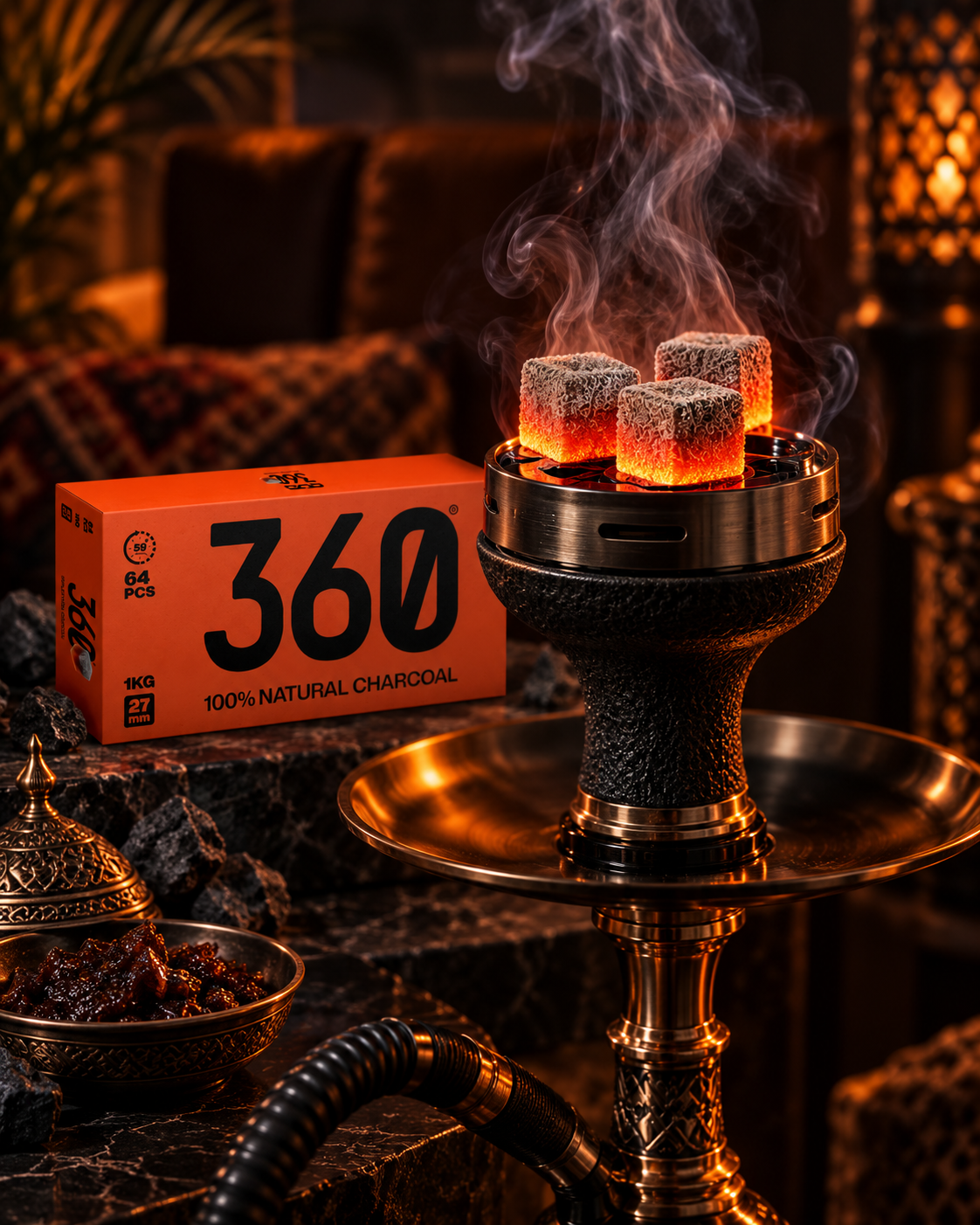 OVO 360 Charcoal 1kg Cubes 27mm