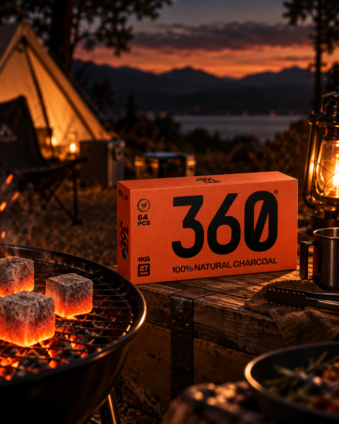 OVO 360 Charcoal 1kg Cubes 27mm