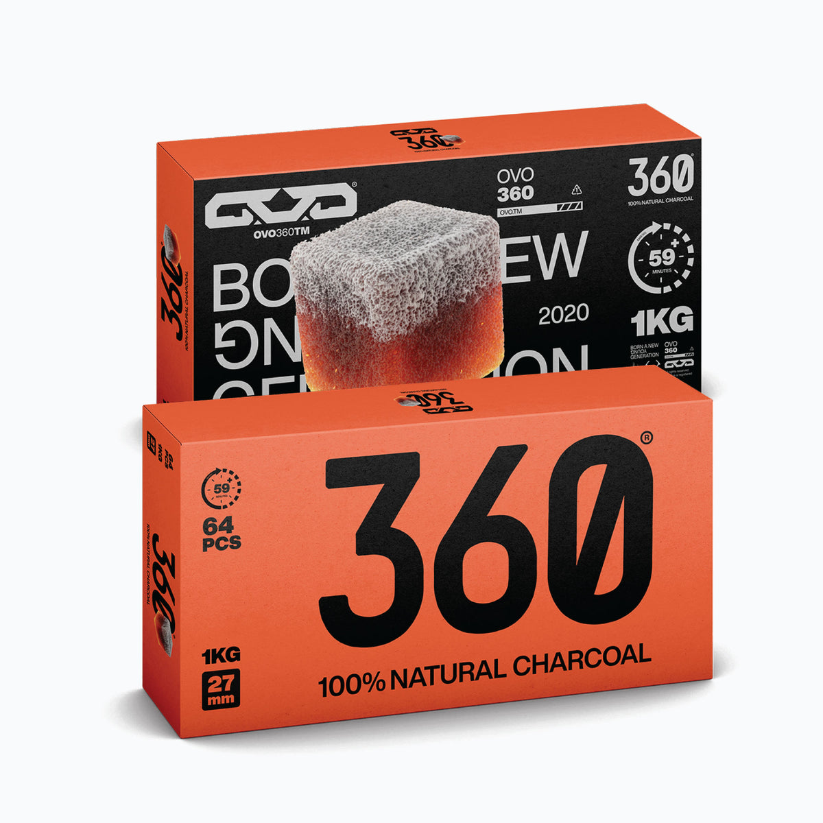 OVO 360 Charcoal 1kg Cubes 27mm